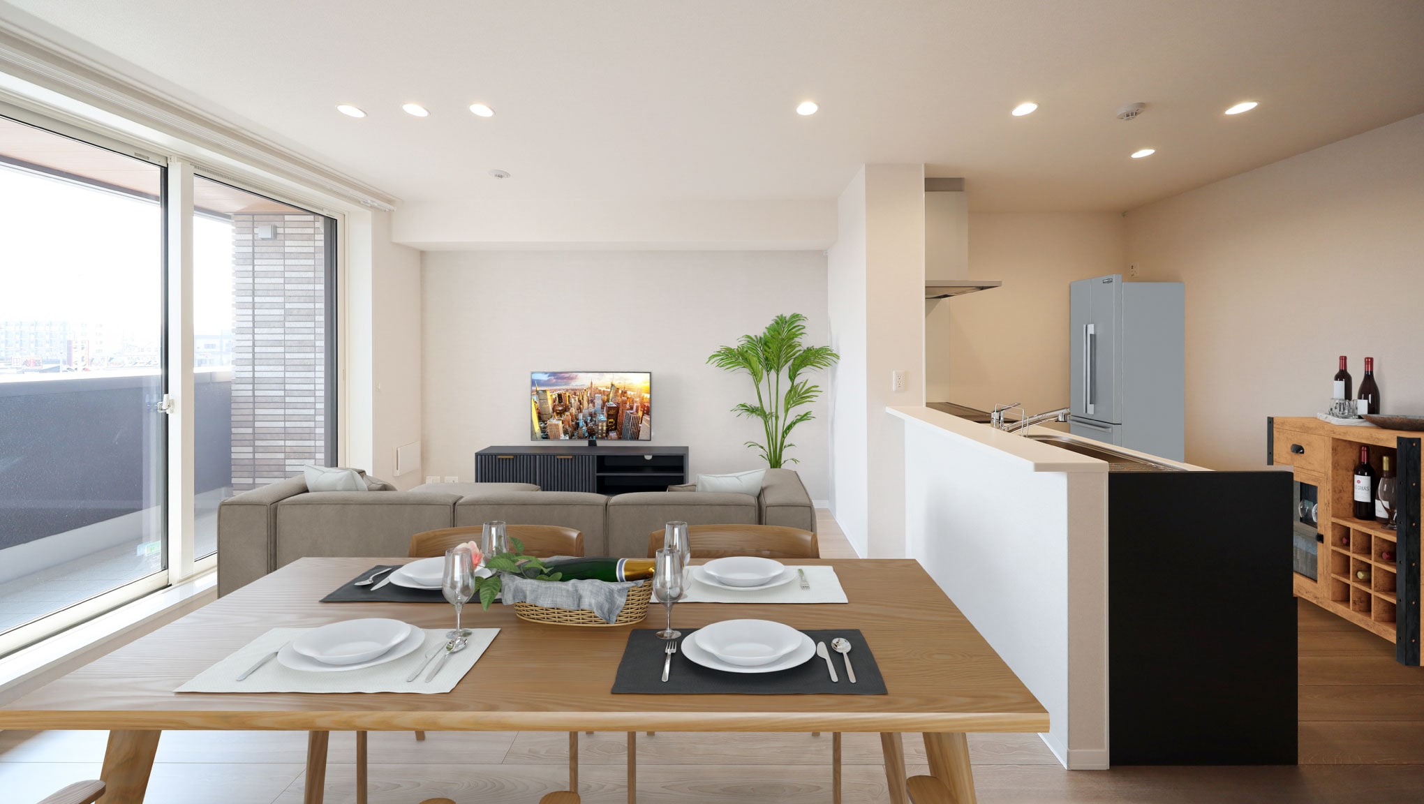 Btype Living Dining Kitchen ※家具・調度品はCG合成です。